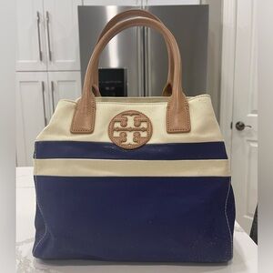 TORY BURCH NAVY & TAN TOTE PURSE